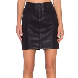 PAIGE - Coated Denim Black Mini Skirt - 27 - NWT